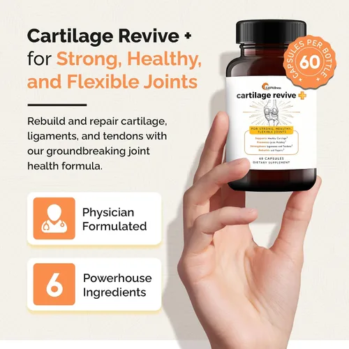 Vista 3 de UpWellness Cartilage Revive + Suplemento de apoyo articular para hombres y mujeres con colágeno tipo II para articulaciones – Sulfato