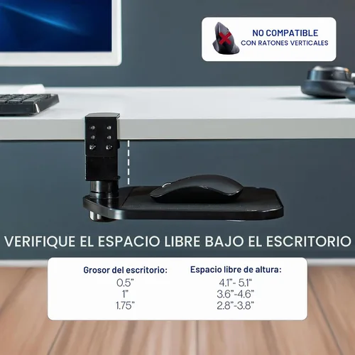 Vista 4 de VIVO Plataforma negra del soporte de la almohadilla del ratón