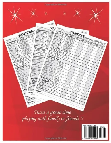 Vista 2 de Yatzee Score Pads Large Print Score Sheets with Size 8.5 x 11 inches for Scorekeeping