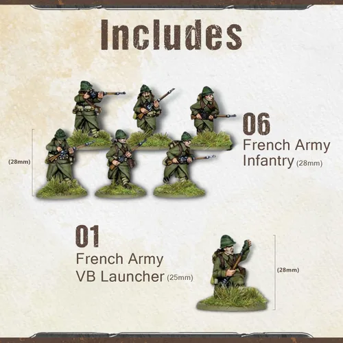 Vista 2 de Wargames Delivered - Miniaturas de acción de pernos de Warlord Games - Conjunto de sección de infantería del ejército francés, miniaturas