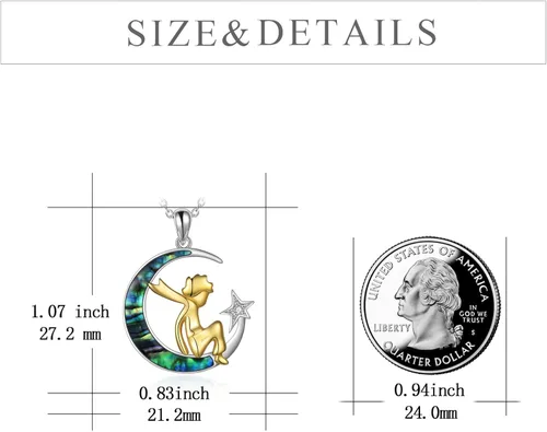 Vista 4 de TIGER RIDER Collar de plata de ley 925 de The Little Prince Gifts de Le Petit Prince para mujeres y niñas Plata esterlina Circonia cúbica