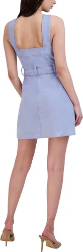 Vista 3 de BCBGeneration Vestido corto sin mangas para mujer, cuello cuadrado, bolsillo extraíble para cinturón