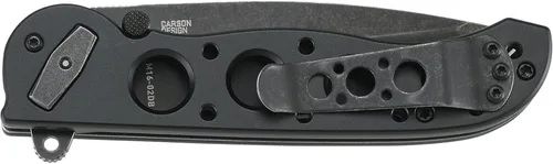 Vista 4 de CRKT Cuchillo plegable M16-02DB con cerradura de cerrojo: hoja de borde liso D2, mango de aluminio, clip de bolsillo reversible, M16-02DB