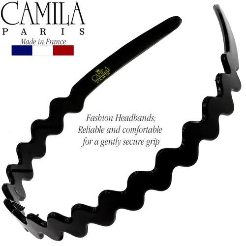 Vista 7 de Camila Paris CP3295 - Diadema francesa para mujer, negra, banda de pelo con fuerte agarre para mujeres, ligera y muy flexible, sin deslizamiento