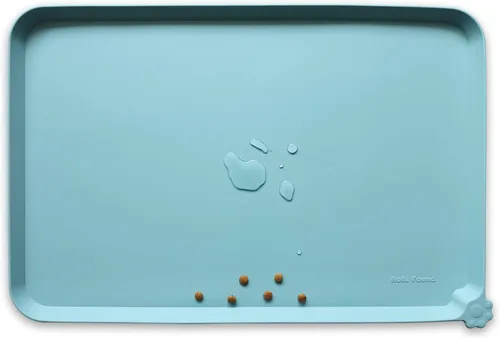 Vista 34 de Hoki Found - Bandeja de silicona para comederos de perros y gatos, tapetes impermeables para comida y agua, color caramelo