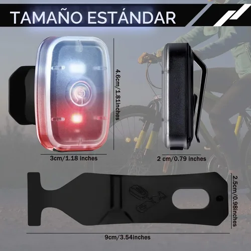 Vista 3 de Mudder Luces de Correr para Corredores Lámparas LED de Seguridad Recargables USB con Clip Estroboscópico Lámparas Traseras de Bicicleta con 5 Modos