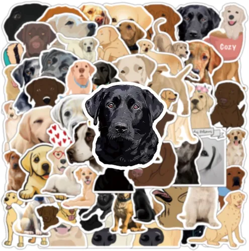 Vista 5 de 60 calcomanías de vinilo impermeable estético lindo dibujos animados animales perros calcomanías calcomanías para laptop, botellas de agua