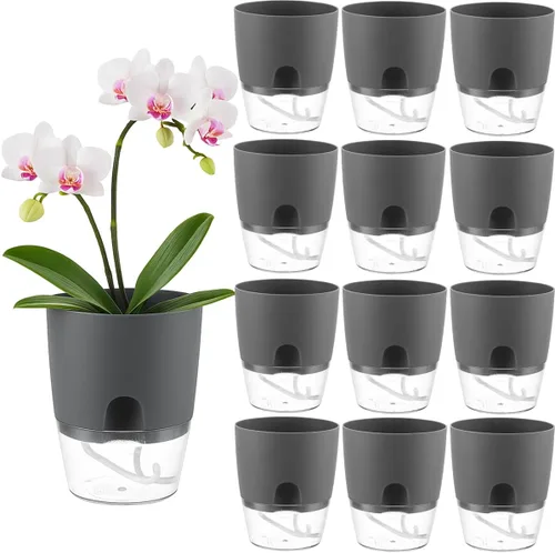 Vista 19 de Macetas de riego automático para plantas de interior, macetas para exteriores, paquete de 3 macetas de riego automático de 6 pulgadas, macetas