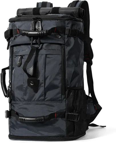 Vista 10 de YOUMIAN Mochila de gran capacidad para viajes, senderismo, deportes, bolsa de lona convertible duradera para portátil y avión