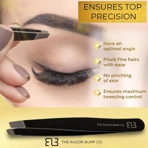 Vista 4 de The Razor Bump Co. - Pinzas profesionales para mujeres y hombres Acero inoxidable, quirúrgico, pinzas profesionales para mujeres y hombres La