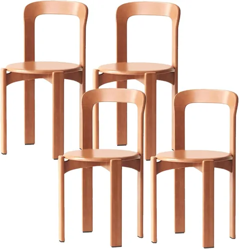 Vista 23 de Silla de comedor moderna y versátil, sillas de cocina con marco de madera apilable, silla lateral sin brazos, taburete para el hogar para habitación