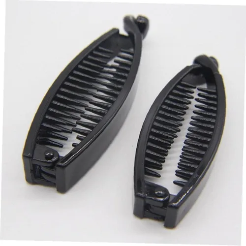 Vista 2 de 2 horquillas de plátano para mujer, pinzas de plástico para el cabello de plástico con ondas negras, accesorios para el cabello para dama