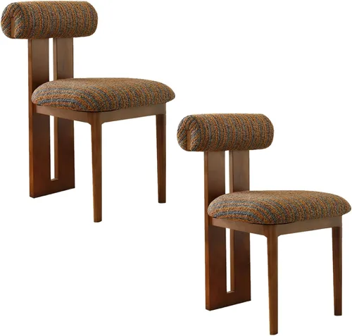 Vista 12 de Juego de sillas de comedor de madera, sillas de comedor tapizadas, silla de cocina con patas de silla de madera maciza, para restaurantes, salas