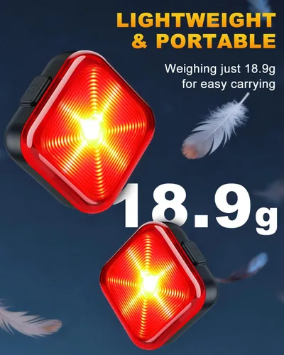 Vista 5 de WSDCAM Luces traseras LED para bicicleta, paquete de 2, luces traseras de Negro