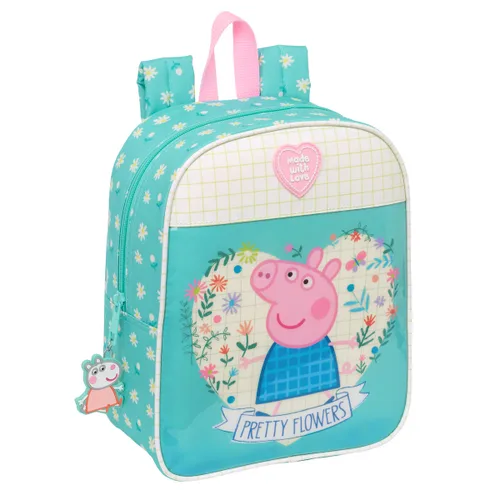 Vista 2 de Mochila Infantil Peppa Pig Pretty flowers Amarillo Menta 22 x 27 x 10 cm