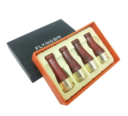 Vista 8 de 4 tamaños de cigarrillos titular de boquilla de puro cobre resina escultura patrón cigarro tubo conjunto (oro)