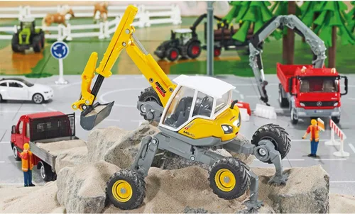 Vista 6 de siku 3548, Menzi Muck Walking Excavator, 1:50, Metal/Plástico, Amarillo, Chasis Ajustable