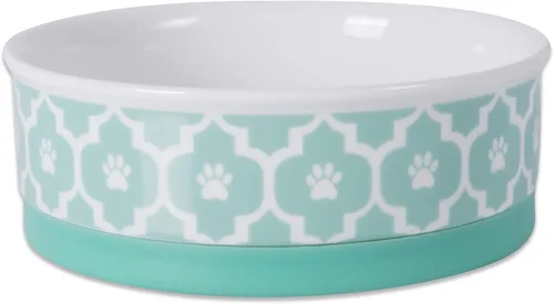 Vista 35 de Recipiente y contenedor para mascotas Bone Dry Lattice Collection, plato único, pequeño, 4.25x2 pulgadas, aguamarina