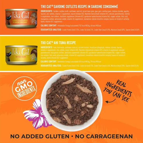 Vista 13 de Tiki Cat Grill - Alimento húmedo para gatos, paquete variado, latas de 2.8 onzas (12 unidades)