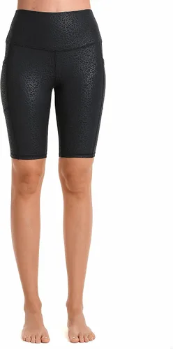 Vista 3 de Sunzel Pantalones cortos de ciclismo de 10 pulgadas, 8 y 5 pulgadas, para mujer, con bolsillos, cintura alta, para yoga, atletismo, gimnasio