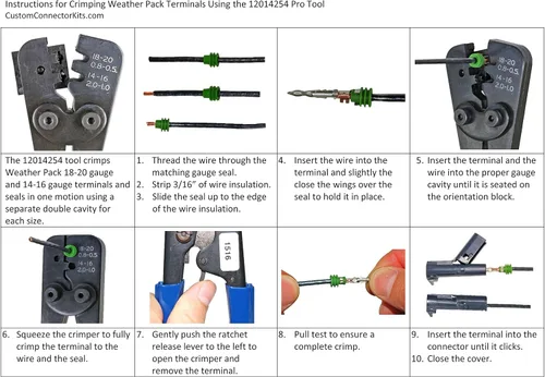 Vista 5 de Delphi Weather Pack Pro Kit WP-1505 con 2 herramientas de engarzado: conectores eléctricos automotrices sellados resistentes a la intemperie