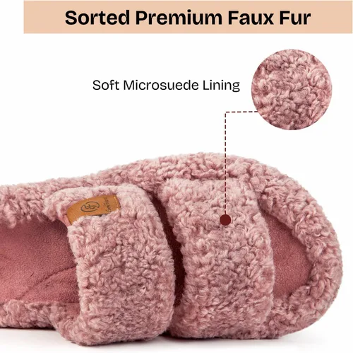 Vista 4 de EverFoams - Pantuflas de punta abierta para mujer, suaves y cómodas, de espuma viscoelástica, para interiores