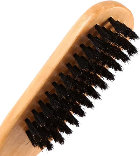 Vista 5 de Cepillo profesional en forma de V para enderezar el cabello, herramientas de peinado cerdas de jabalí Cepillo de doble cara Abrazadera de peine