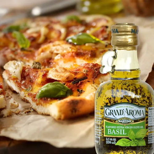Vista 6 de Mantova Grand'Aroma Aceite de oliva virgen extra con sabor a albahaca, 8.5 onzas líquidas (paquete de 1)