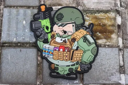Vista 5 de Fun Chubby Snacksoft Airsoft Oficial Policía Moral Parche con Ganchos