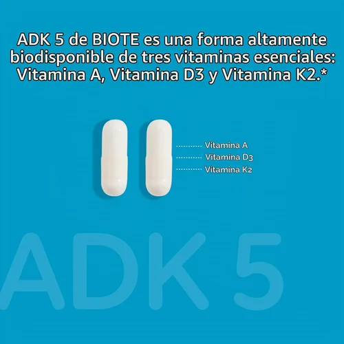 Vista 3 de Biote Nutraceuticals - ADK 5 - Inmunidad + Cardiovascular (90 Cápsulas)