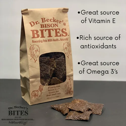 Vista 3 de Dr. Becker's Bites - Golosinas para perros de bisonte 5 onzas