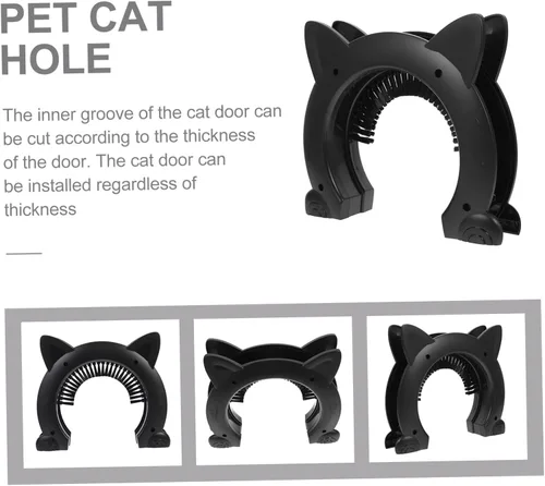 Vista 2 de Happyyami Two-Way Cat Door Brushed Design for Indoor Cat Door for Your Home