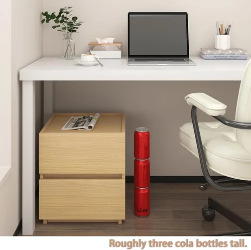 Vista 4 de furtble Cómoda apilable de 2 cajones, cubo de almacenamiento multiusos para dormitorio, armario de almacenamiento para entrada, mesita de noche