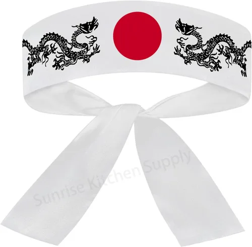 Vista 37 de Sunrise Kitchen Supply - Diadema de karate japonesa para chef de sushi hachimaki, 2 piezas