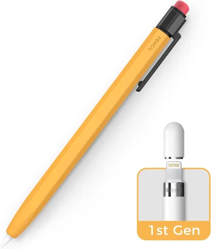 Vista 8 de TRONWIN Funda para Apple Pencil de 1ª generación, funda de silicona con agarre perfecto, diseño clásico con clip resistente compatible con Apple