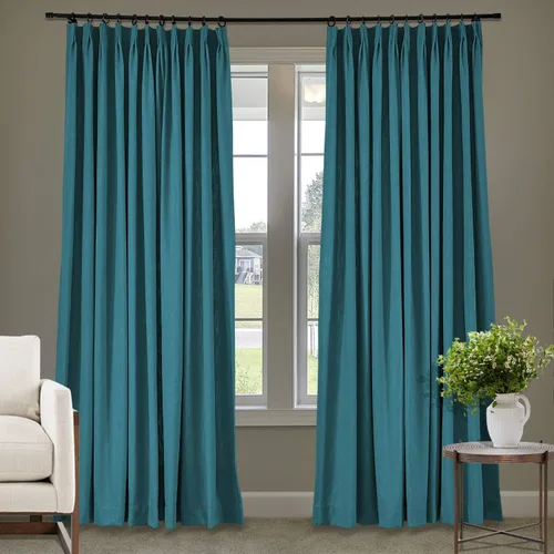 Vista 10 de Frelement Cortinas plisadas de lino de algodón de 100 pulgadas de ancho y 102 pulgadas de largo, cortinas con reducción de ruido para sala