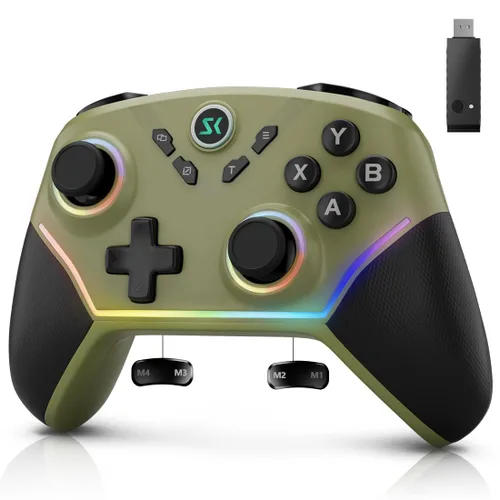 Vista 10 de Multi-Platform Wireless Controller, PC Gaming Controller with 2.4G Adpater/Hall Joysticks/Hall Triggers/1200 mAh Battery/4 Programmable Buttons/RGB