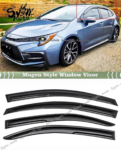 Vista 2 de Compatible con Toyota Corolla Sedan JDM 3D Mugen 2020-2025, visera de ventana estilo lluvia