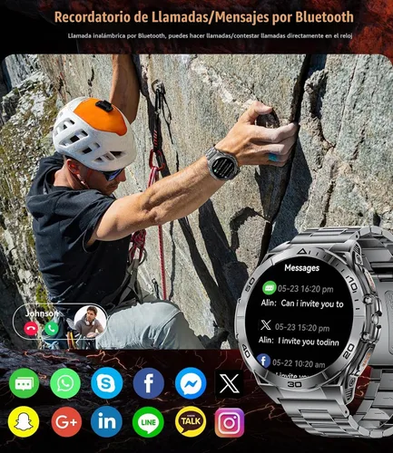 Vista 3 de LIGE Reloj inteligente para hombre, pantalla AMOLED de 1.6 pulgadas, batería de 600 mAh, relojes inteligentes impermeables de 5 ATM