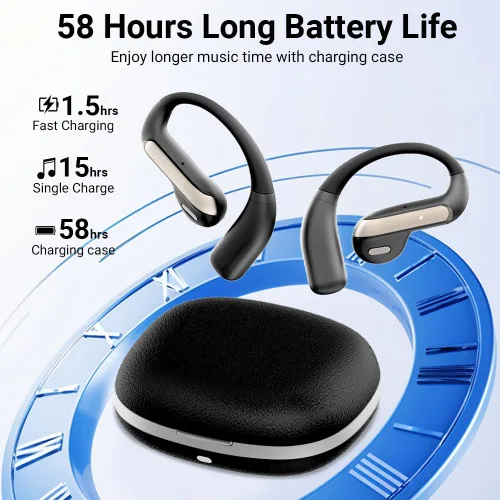 Vista 4 de Auriculares inalámbricos Bluetooth, auriculares con ganchos para los oídos V5.4, auriculares intraurales con conexión estable, graves profundos