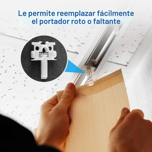 Vista 5 de Jetec Kit de pestañas de reparación de persianas verticales, listones de repuesto, piezas de fijador de ventana para accesorios de cortina