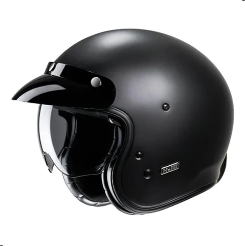 Vista 3 de HJC V31 Casco de motocicleta de cara abierta sólida con visera IS-10, aprobado por DOT (negro semi plano, XL)