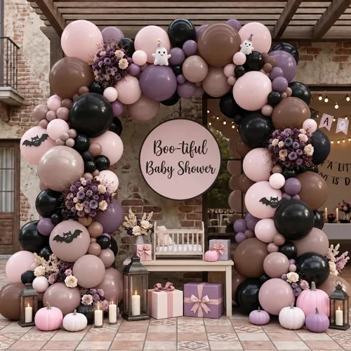 Vista 10 de Boho Balloons Guirnalda de Globos Rosa Nude Doble Relleno Crema Mate Rosa Dusty Kit de Arco de Globos para Cumpleaños Baby Showers, Bodas Desnudo