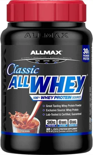Vista 16 de ALLMAX Classic AllWhey - Proteína en polvo de suero de leche, chocolate, 2 libras, 1.06 oz de proteína por cucharada, sin gluten, baja en azúcar