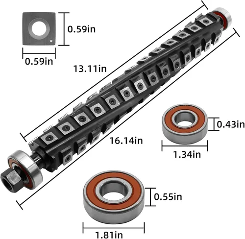 Vista 5 de Shelix Cabezal de corte helicoidal para DeWalt 735 DW735 DW735X Cepilladora de espesor, cabezal de corte helicoidal de 13 pulgadas para DeWalt DW735