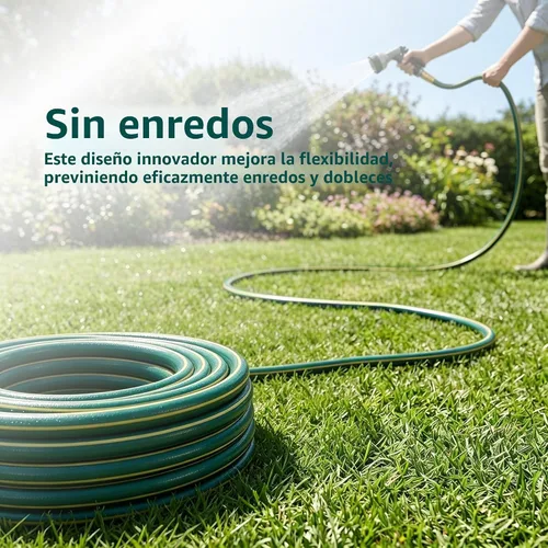Vista 5 de Solution4Patio - Manguera corta de jardín verde de conexión corta de 3/4 pulgadas x 6 pies, sin torceduras, a prueba de fugas, accesorios