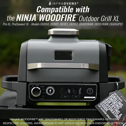 Vista 6 de INFRAOVENS Juego de estante de acero inoxidable para Ninja Woodfire Outdoor Grill Pro XL, Pro Connect XL, OG850 OG951 con guía de cocina