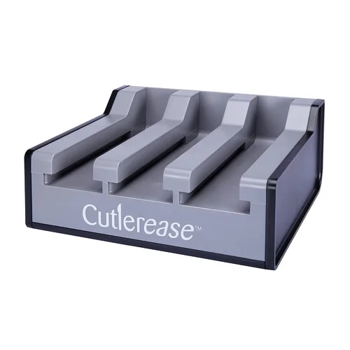 Vista 2 de WNA Cutlerease® Starter Pack - Dispensador higiénico de cubiertos - Tenedor, cuchillo, cuchara gris grande