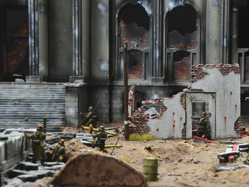 Vista 18 de Italeri 6195S Juego de batalla 1:72 1945 Fall of the Reichs, edificio, fabricación de modelos de soporte, manualidades, pasatiempos, pegado, kit