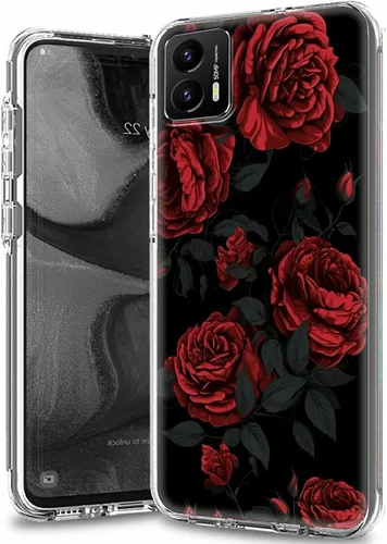 Vista 23 de Funda transparente para Motorola Moto G 5G 2023 con patrón de ciervo de bandera estadounidense para mujeres y hombres, doble capa híbrida de TPU